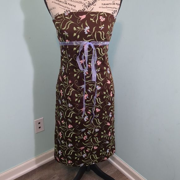 Anthropologie Dresses & Skirts - RUTH ANTHROPOLOGIE CHOCOLATE/POWDER STRAPLESS EMPIRE BLUE Ribbon DRESS f…